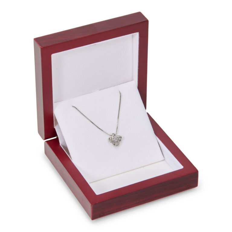 Swarovski stijl ketting en oorbellen in luxe doos met verlichting