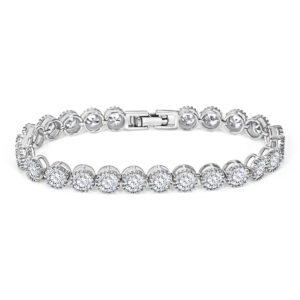 Close-up tennisarmband rond geslepen stenen