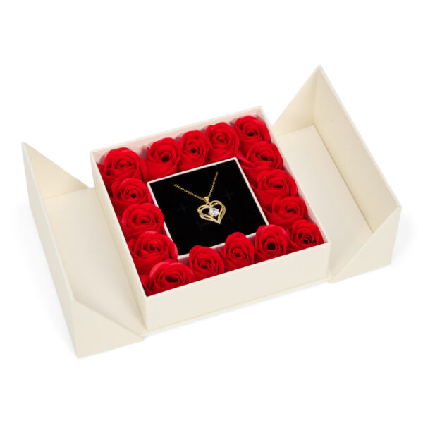 Swarovski Goldplated I Love You Hartjes Ketting met vlinderdoos wit