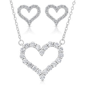 Love Hart Ketting Zilver & Oorbellen