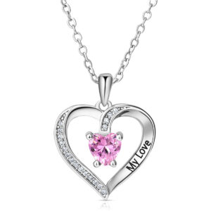 Swarovski 'My Love' Roze Hart Ketting