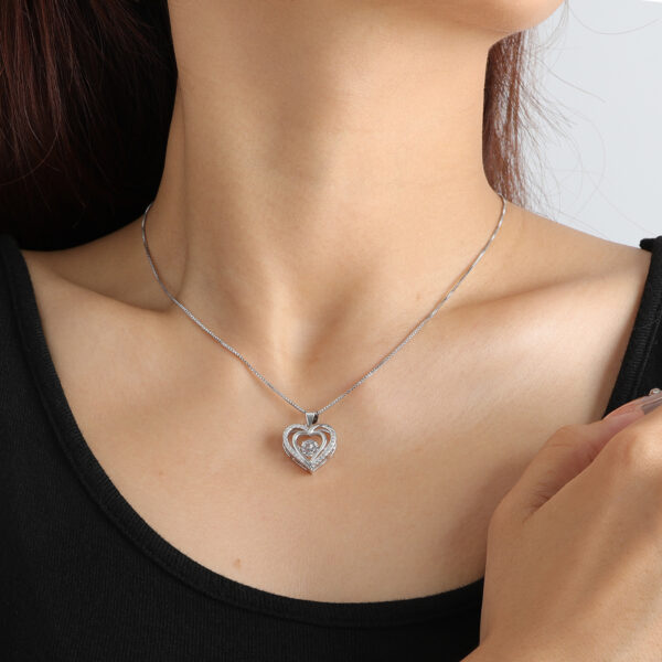 Swarovski Silverplated Hart Ketting - Afbeelding 2