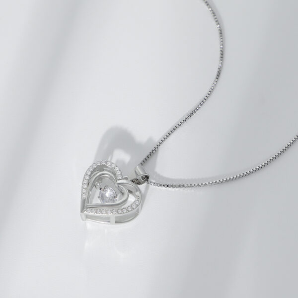 Swarovski Silverplated Hart Ketting - Afbeelding 4