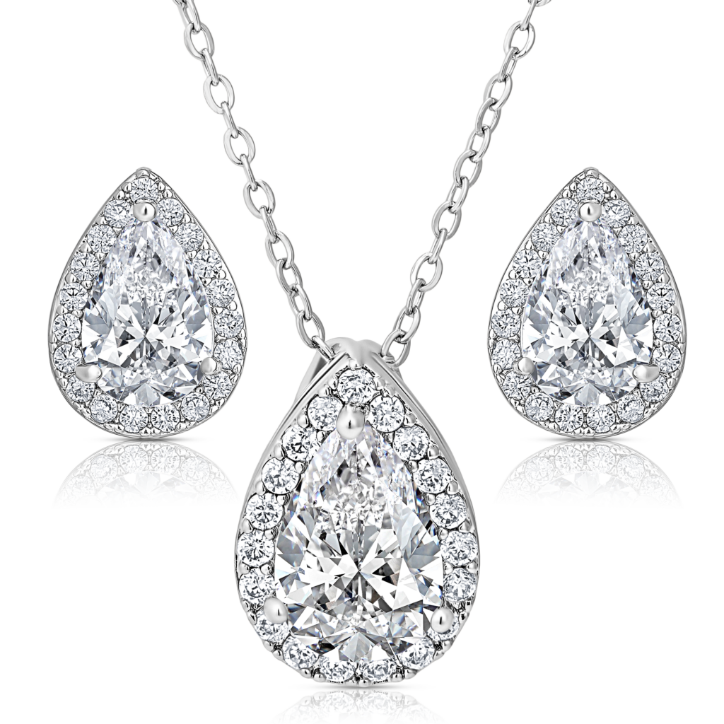Swarovski Druppel Ketting en Oorbellen Set