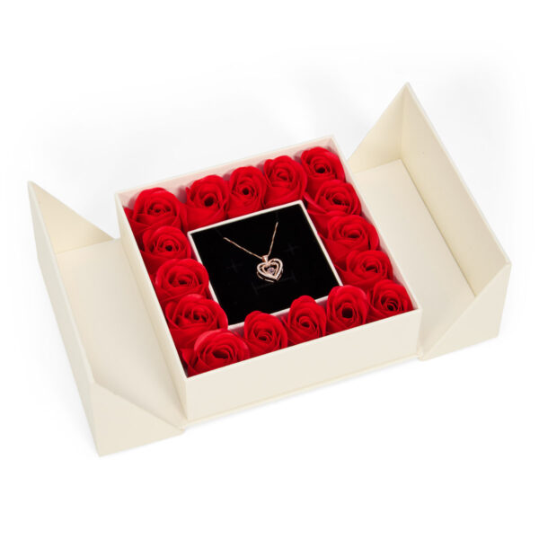 Swarovski Rose Gold Hart Ketting met witte zirkonia in witte vlinderdoos