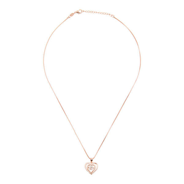 Swarovski Rose Gold Hart Ketting met witte zirkonia